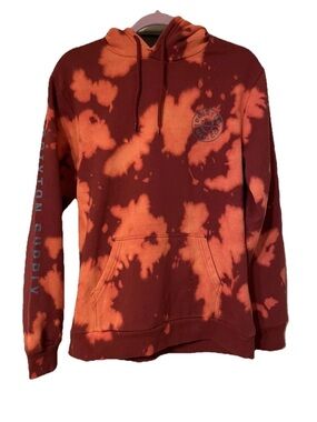 Brixton Rust and Orange Tie-Dye Pullover Hoodie